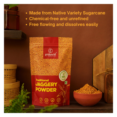 Natural Jaggery Powder 250g I (Pack of 3/6/10)