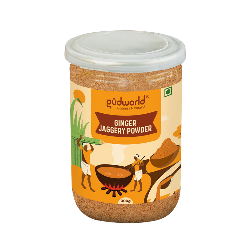 Ginger Jaggery Powder 300g l Jaggery Powder infused with real Ginger